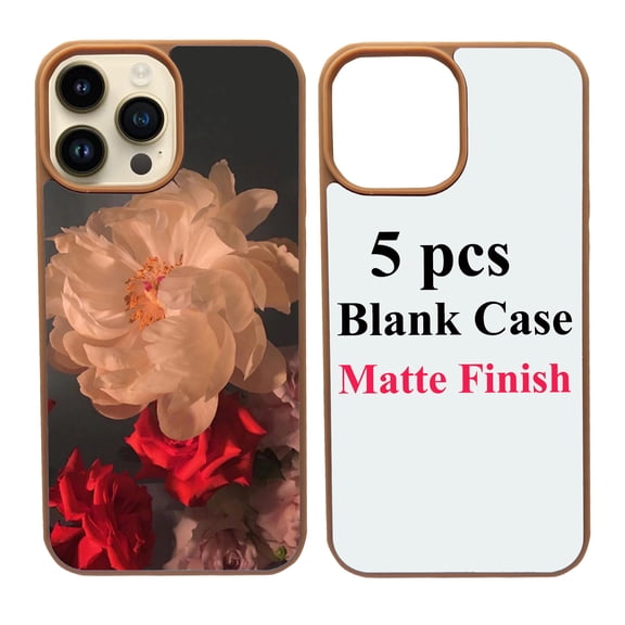 5 Packs Sublimation Blank Phone Case Covers Compatible with iPhone 12 Pro Max, 6.7" 2D Blanks Dye Phone Case With Aluminum Inserts Personalized Printable Sub Phone Cover Blanks Soft Rubber Brown