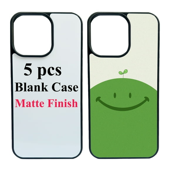 5 Packs Sublimation Blank Phone Case Covers Compatible with iPhone 14 Pro, 6.1" 2D Blanks Dye Phone Case With Aluminum Inserts Personalized Printable Sub Phone Cover Blanks Soft Rubber Black