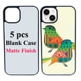 thumbnail image 1 of 5 Packs Sublimation Blank Phone Case Covers Compatible with iPhone 15, 6.1" 2D Blanks Dye Phone Case With Aluminum Inserts Personalized Printable Phone Cover Blanks Soft Rubber Sub Black, 1 of 9