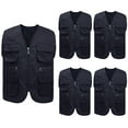 thumbnail image 1 of TOPTIE 5 Packs Supermarket Work Vest Volunteer Activity Event Waistcoat with Pockets-Black-2XL, 1 of 7