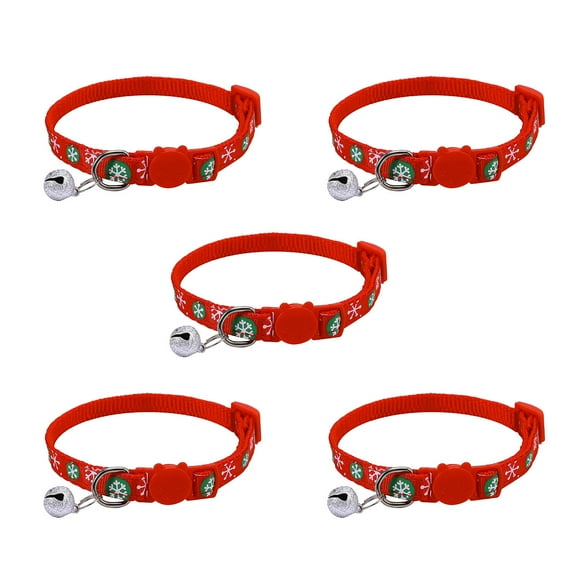 5 Packs Thanksgiving Cat/Dog Collar - Breakaway Adjustable Collars with Bell/Holiday Pendants, Soft Nylon for Fall/Christmas/Everyday Use