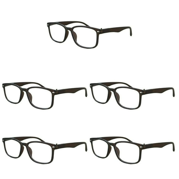 5 Packs Unisex Square Frame Blue Light Blocking Computer Reading Glasses Readers for Men Women +2.50