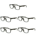 thumbnail image 1 of 5 Packs Unisex Square Frame Blue Light Blocking Computer Reading Glasses Readers for Men Women +4.00, 1 of 6