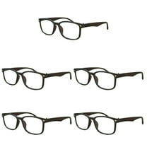 5 Packs Unisex Square Frame Blue Light Blocking Computer Reading Glasses Readers for Men Women 4.00