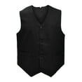 thumbnail image 1 of 5 Packs Unisex Waiter Uniform Vest Bartender Waitress Botton Workwear with Pockets for Men Women-Black-XL, 1 of 6