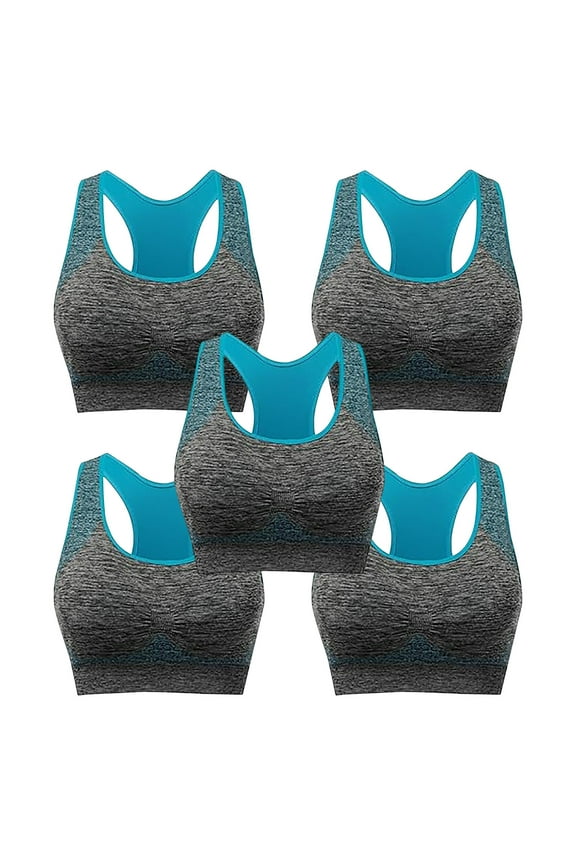 5 Packs Women Racerback Sports Bras High Impact Workout Gym Activewear Bra Women Racerback Sports Bras High Impact Gym Activewear Bra
