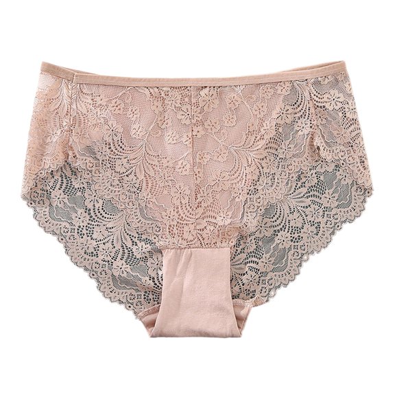 5 Packs Womens Underwear Lace Stretch Ladies Hipster Briefs Panties for Women L Pink