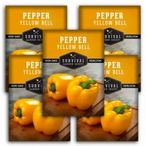 5 Packs Yellow Bell Pepper Seeds - Non-GMO Heirloom Annual Full Sun Vegetable