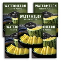 5 Packs Yellow Petite Watermelon Seeds - Non-GMO Heirloom Full Sun Annual Vegetable