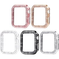 5 PacksS10 46MM 45mm Case Compatible with Apple Watch 9 8 7 Case, Bling Cover Diamond Bumper Protective Case for Apple Watch Series 9 Series 8 Series 7 45mm, RoseGold/Pink/Black/Silver/Clear