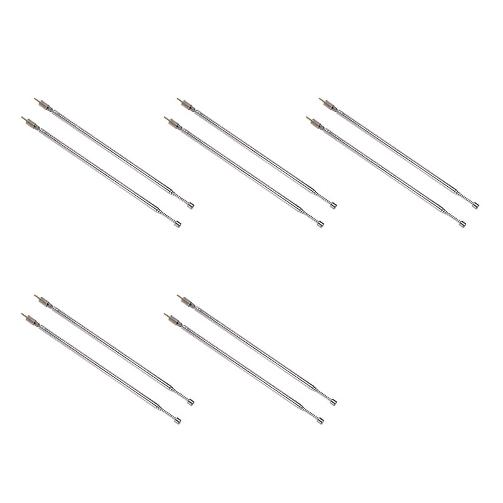 5 Pair 62.5cm 24.6 inch 4 Section Telescopic Stainless Steel AM FM