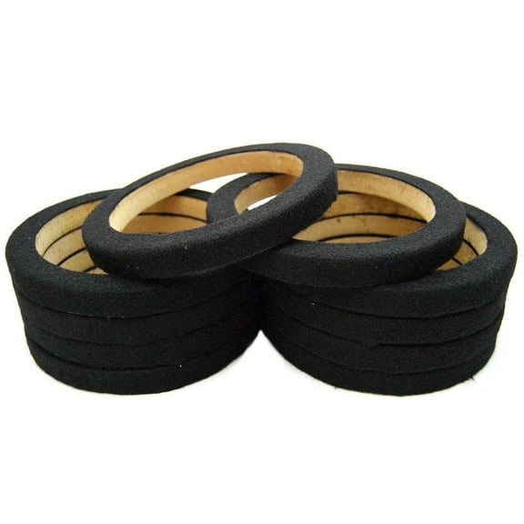 5 Pair 8" MDF Wood Speaker Mounting Spacer Rings Black Carpet Car Audio