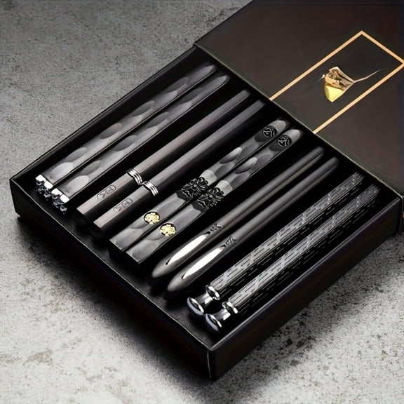 Thanksgiving Dinner Essentials Alloy Asian Chopsticks 5 Pairs
