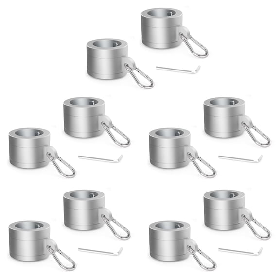 5 Pair Aluminum Alloy Flag Pole Rings 1In, 360 Degree Rotating Flag Mounting Rings for 0.75-1.02 Inch Diameter Flagpole