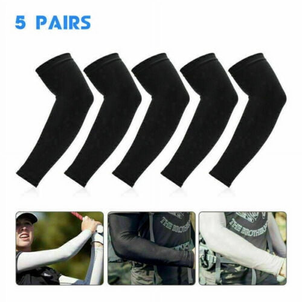 5 Pair Arm Sleeves for Sun Protection Compression Sleeve for Arm Men Women for Cycling Sports