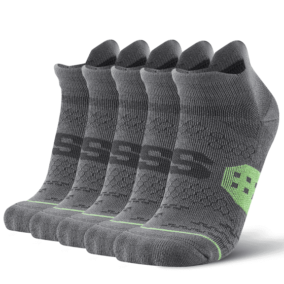 5-Pair Men's Athletic Socks, Quarter Socks, Arch Support & Pull Tab - Moisture-Wicking Terry Cushion, Durable Comfort (Multi-Color) Ankle Socks, Cotton Blend