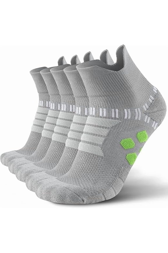 5-Pack Men's Athletic Ankle Socks,6-14,Moisture Wickingr Running Low Cut Socks