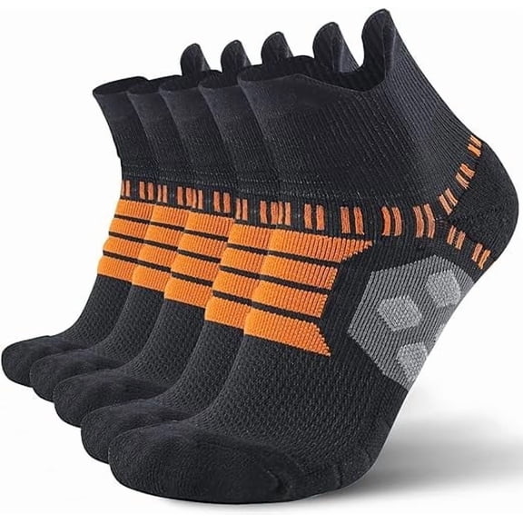 Mqamex 5-Pack Men's Athletic Ankle Socks,6-14,Moisture Wickingr Running Low Cut Socks