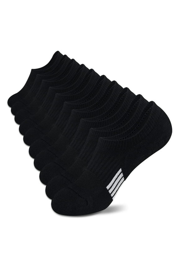 5-Pair Mens Color Block Low Cut Socks With Heel Tab Footwear, Durable Breathable Anti-Blister Athletic Socks For Running Workout