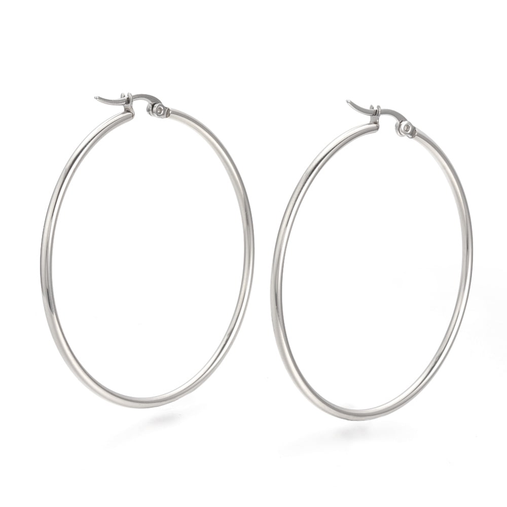 5 Pair Resistant 201 Stainless Steel Hoop Earrings Stainless Steel ...