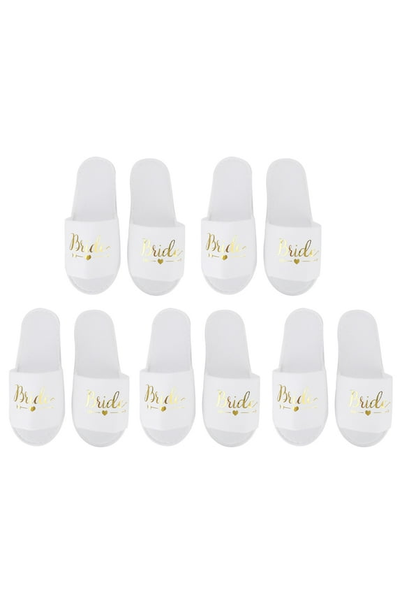 5 Pair/Set Slippers Disposable Letters Slippers for guests Hotel Wedding Party Shooting Props ( 27 x 9.5 cm/10.6 x 3.7in) [size1]