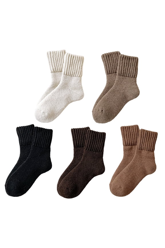 5 Pair Solid Mid-calf Socks Designed For Men Women Who Value Durability And A Touch Of Holiday Cheer