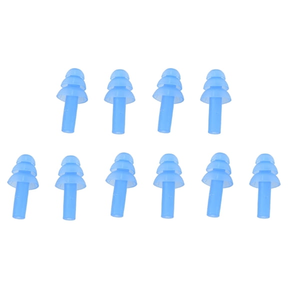 5 Pair Swimming Dive Flexible Silicone Ear Plugs Earplug Blue