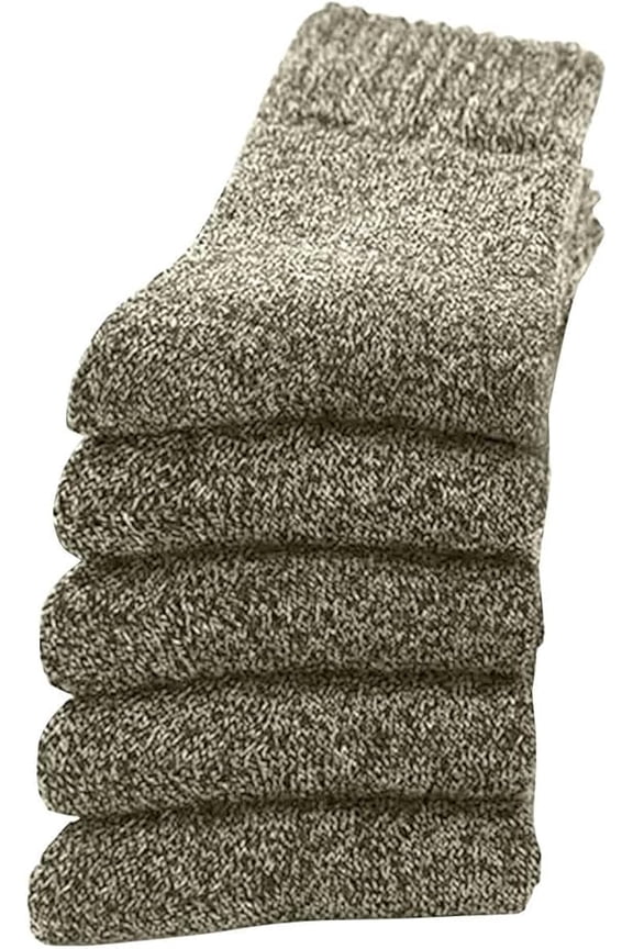 5 Pair Thermal Warm Winter Socks for Men Women Cotton Thick Hiking Boot Crew Sock for Hiking Skiing Winter