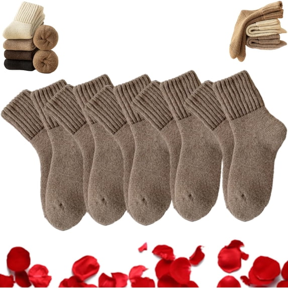 5-Pair Women's Solid Mid-calf Socks for Fall and Winter, Warm Knit Crew Socks with Soft Cotton Blend for Everyday Comfort