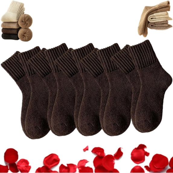 5-Pair Women's Solid Mid-calf Socks for Fall and Winter, Warm Knit Crew Socks with Soft Cotton Blend for Everyday Comfort