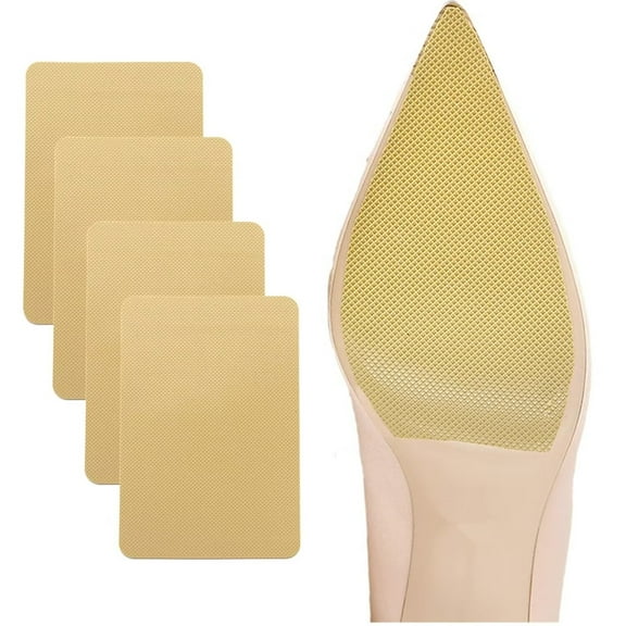 5 Pairs (10 Pieces) Shoe Sole Anti Slip Pads, Non Skid Self Adhesive Rubber Grips, Shoe Bottom and Heel Protectors (Khaki) B194