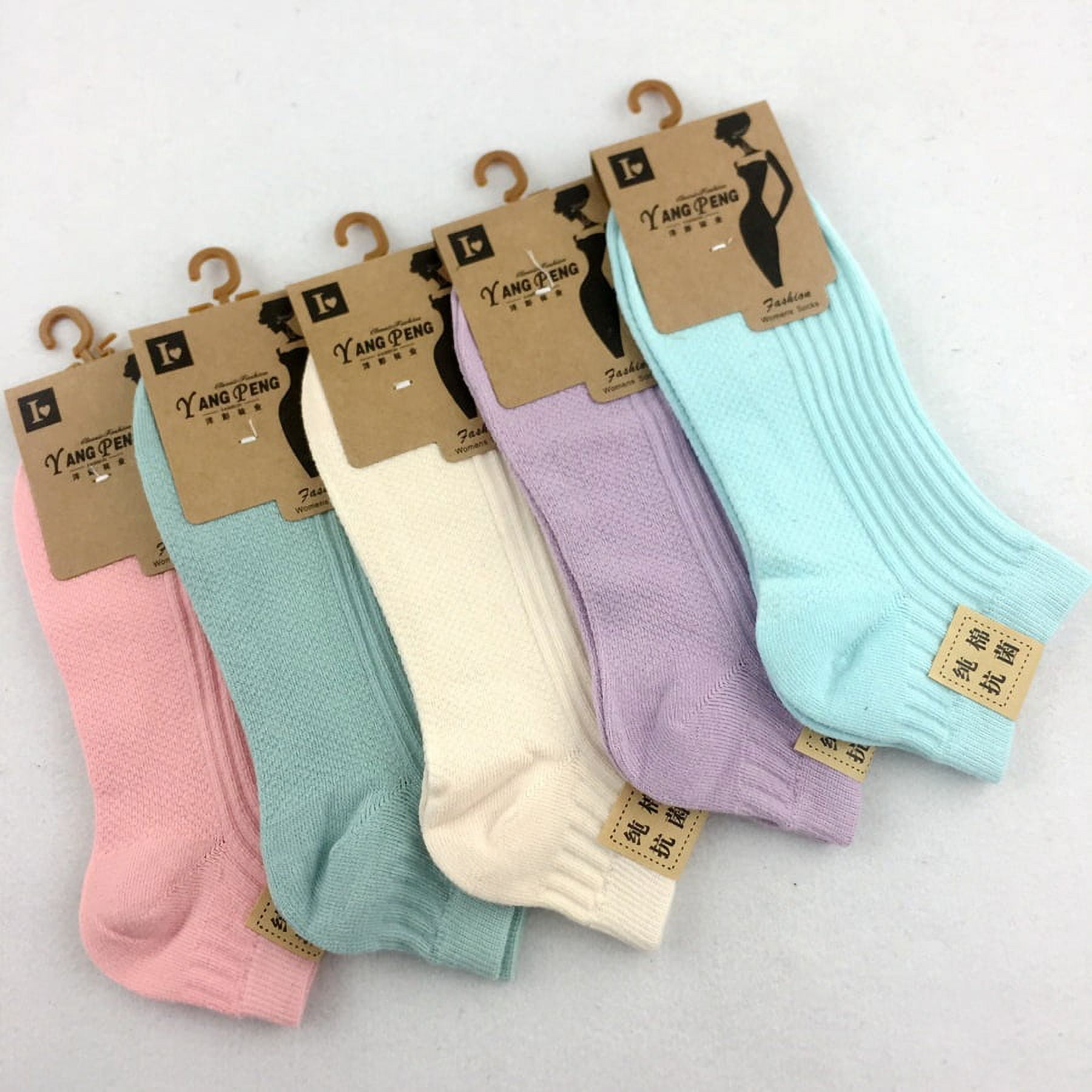 5 Pairs 100 Cotton Socks Women Men Female 1 Set Lot Color Pack Candy Color Ladies Sock Solid