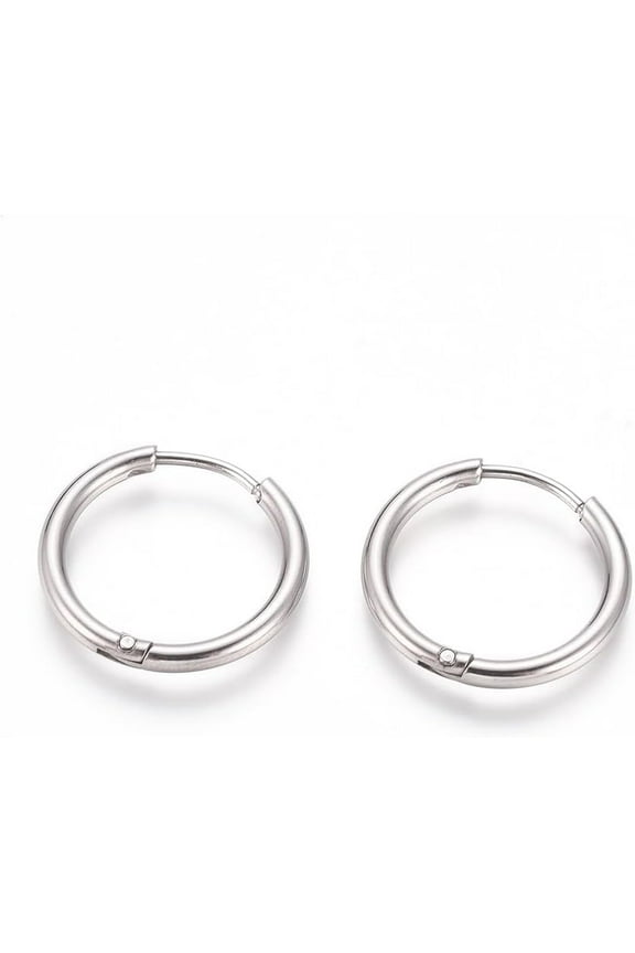5 Pairs 202 Stainless Steel Hoop Earrings Set for Women Men 316 Stainless Steel Tiny Cartilage Hoop Earrings for Multiple Piercing Jewelry Gift 18-19mm