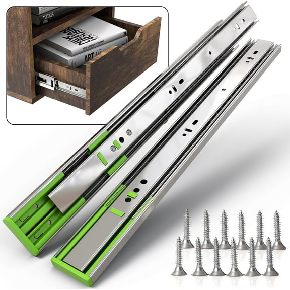 5 Pairs | 22" Heavy Duty Soft Close Cabinet Drawer Slides | 150 lbs Load Capacity | Mount Drawer Runner | Garage Kitchen Living Room Tool Box | Self Closing Glide Rails Parts