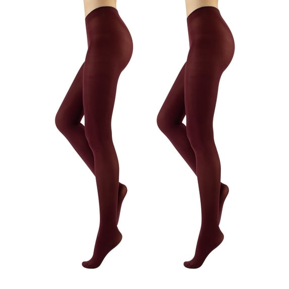 5 Pairs 40 Den Ladies Opaque Tights | 2 X Woman Everyday Pantyhose | Black, Brown, Bordeaux, Navy | S, M, L, XL | Italian Hosiery |(XL, Bodeaux)