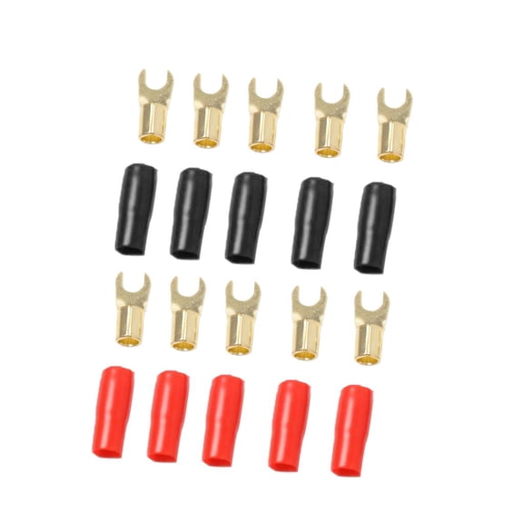 5 Pairs 8 AWG Positive/Negative Fork Terminals Connectors -plated