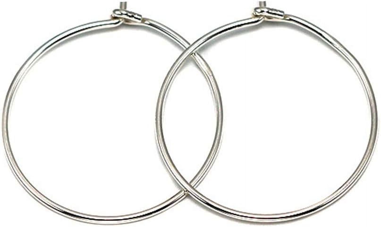 5 Pairs 925 Sterling Silver Earring Hoops 1 Inch Beading Hoop Earring ...