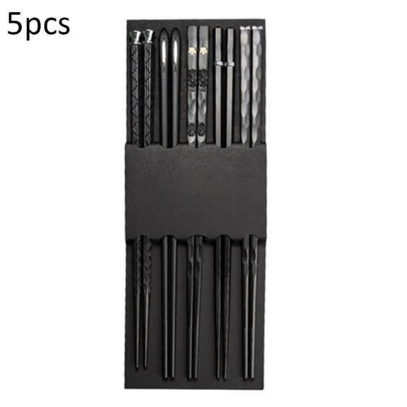 5 Pairs Alloy Steel Chopsticks Chinese Metal Sticks Chopstick F Circular O4K2