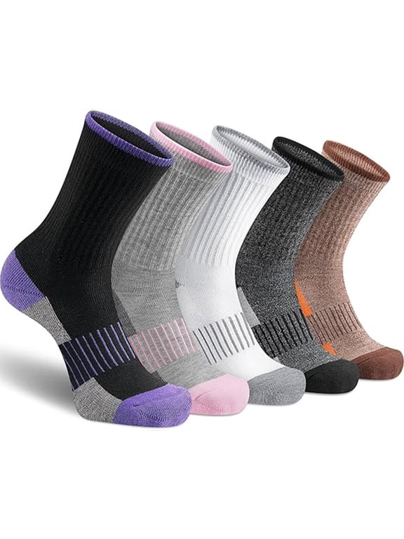 5 Pairs Ankle Compression Socks for Men & Women, Arch Support Sport Socks for Running, Athletic, Cycling