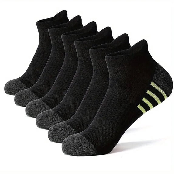 5 Pairs Ankle Compression Socks for Men & Women, Low Cut Sport Socks for Running, Athletic, Cycling, Black