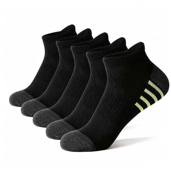 5 Pairs Ankle Compression Socks for Men & Women, Low Cut Sport Socks for Running, Athletic, Cycling, Black