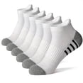 thumbnail image 1 of 5 Pairs Ankle Compression Socks for Men & Women, Low Cut Sport Socks for Running, Athletic, Cycling, White, 1 of 6