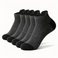 thumbnail image 1 of 5 Pairs Ankle Compression Socks for Women & Men, Low Cut Sport Socks for Running, Athletic, Cycling, Gray, 1 of 6