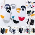 thumbnail image 1 of 5 Pairs Ankle Socks for Men/Women Low Cut Thin Athletic Sock Print Colorful Pattern Novelty Cute Unisex Socks No Show Socks for Women Non Slip Flat Boat Socks E One Size, 1 of 4
