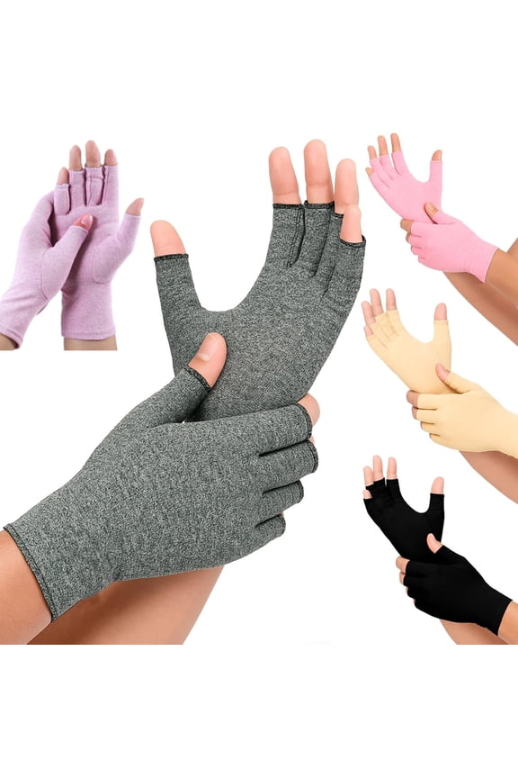 5 Pairs Arthritis Compression Gloves Fingerless Compression Glove Pain Relief Glove for Men Women