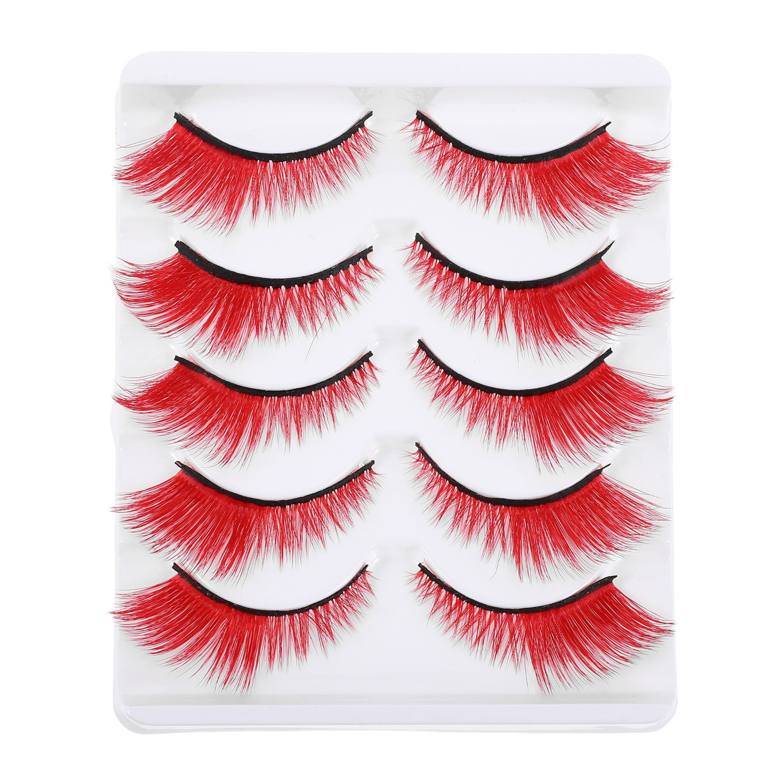 5 Pairs Artificial Wispy Manga Eyelashes - Colored Wispy Volume Full ...