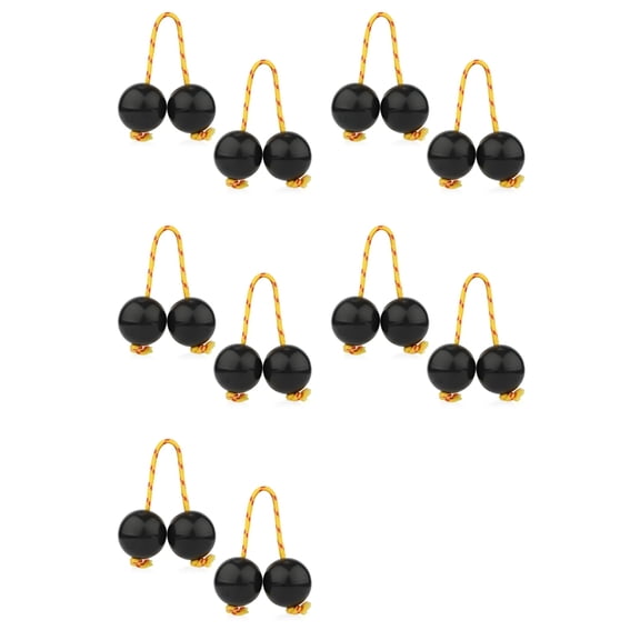 5 Pairs Aslatua Shakers Kashaka Musical Percussion Instrument African Asalato Shaker Rhythmic Balls Black