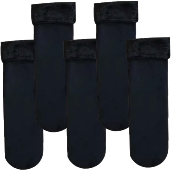 5 Pairs Autumn Winter Socks, Ultra Soft Velvet Slim Thermal Socks Winter Thicken for Women and Seniors