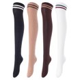 thumbnail image 1 of 5 Pairs Awesome Durable Women Thigh High Cotton Boot Socks. Perfect As Winter & Spring Socks Size 6-9 Black,Coffee,Khaki,White,Wine T1023-5c5, 1 of 4