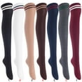 thumbnail image 1 of 5 Pairs Awesome Durable Women Thigh High Cotton Boot Socks. Perfect As Winter & Spring Socks Size 6-9 T1023-5c9 Random, 1 of 3